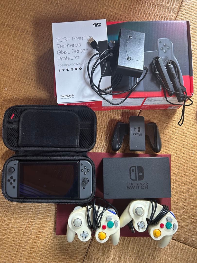 箱付きNintendo Switch本体+付属品ケースmicroSDコントローラ