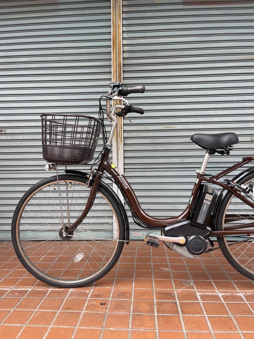 電動アシスト自転車 ブラウン 前バスケット付き