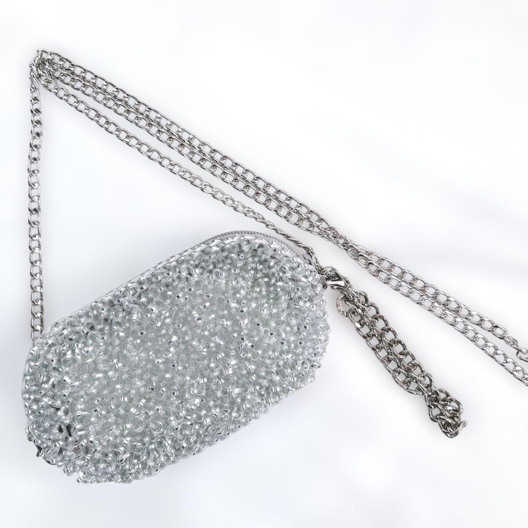 美品✨アンテプリマ ミニショルダーバッグ ポーチ シルバー チェーン 2WAY