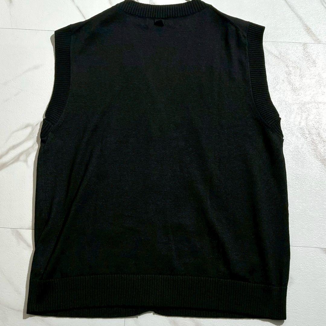 24年モデル/美品☆マーガレットハウエル　ニットベスト　リネン混　ブラック