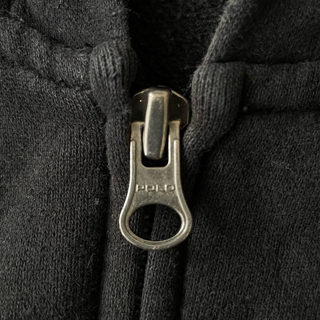 POLO RALPH LAUREN フルジップ パーカー フェード 黒