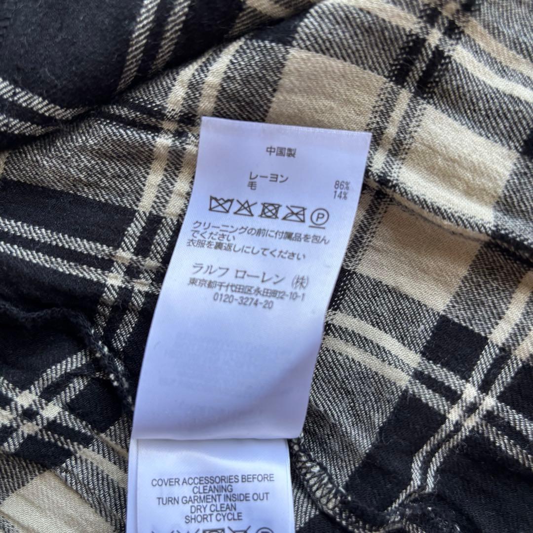 ポロラルフローレン　シャツワンピース　チェック　ベルト　Aライン　L