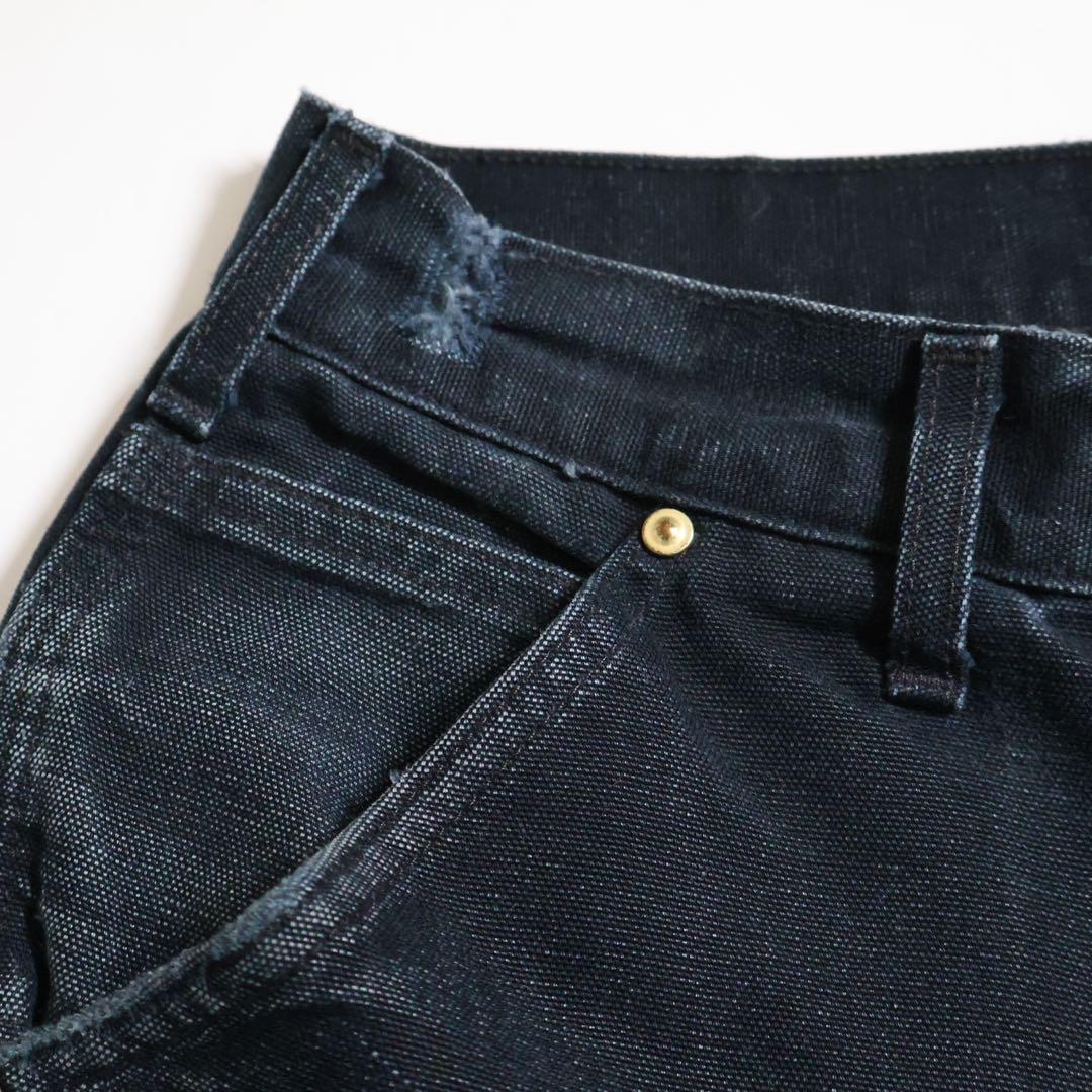極上 USA製 雰囲気Carhartt ダブルニー ブラック W30 L30 黒