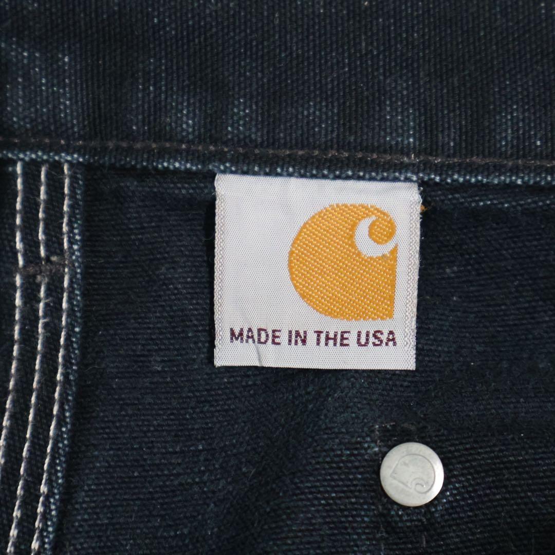 極上 USA製 雰囲気Carhartt ダブルニー ブラック W30 L30 黒