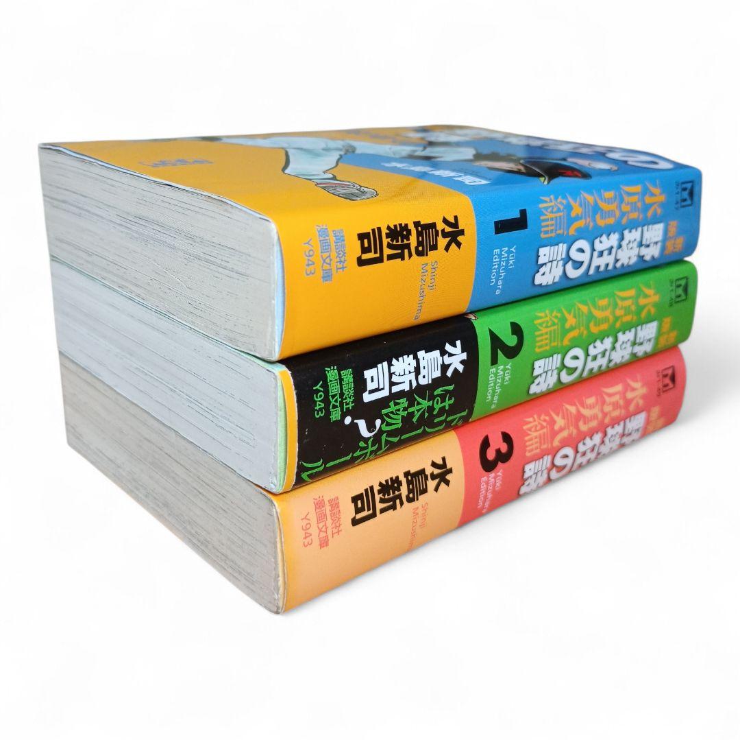 新装版 野球狂の詩 水原勇気編 全巻セット 全３巻 水島新司 講談社漫画文庫