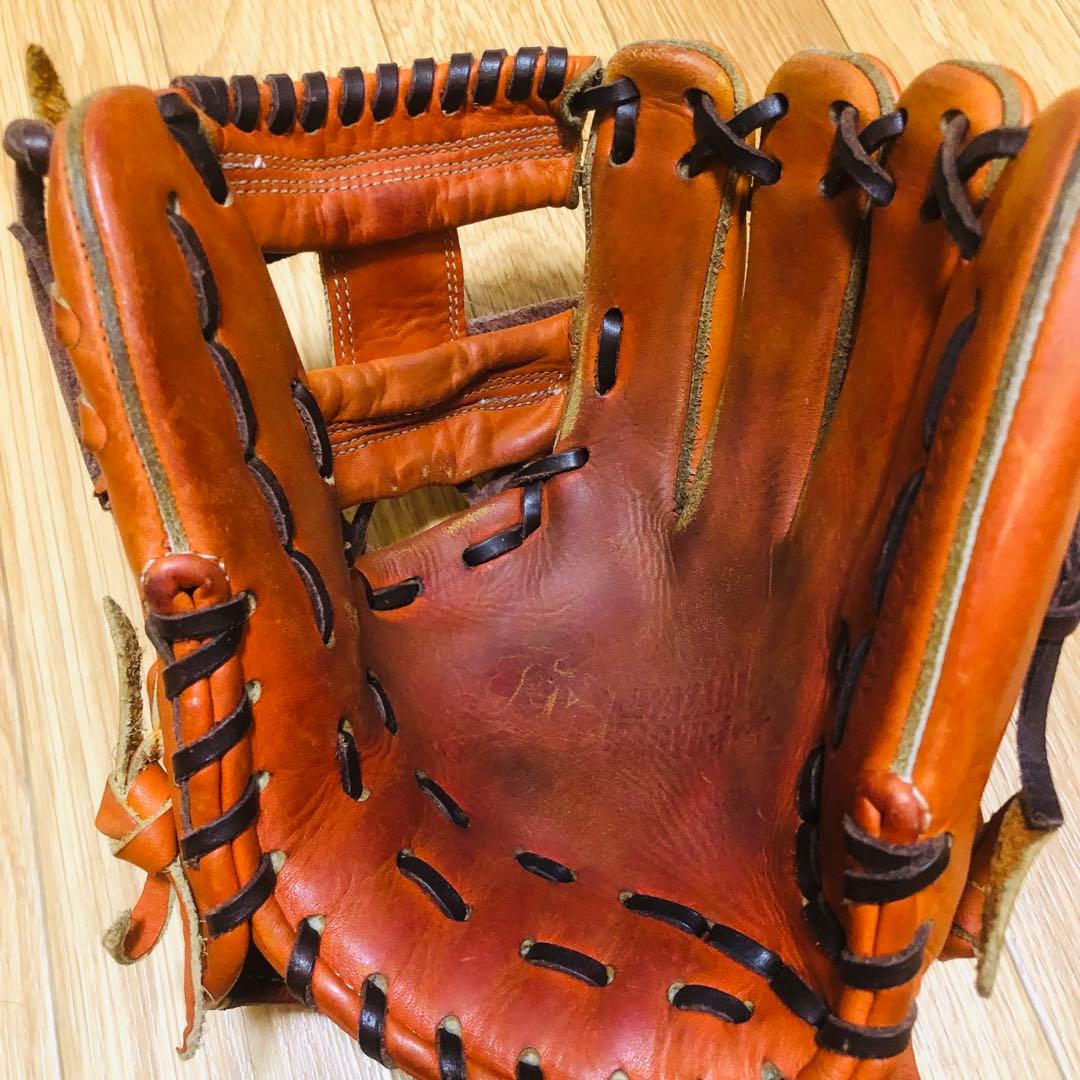 【しげ】和牛JB JB-004S 硬式野球グローブ オレンジ レザー製