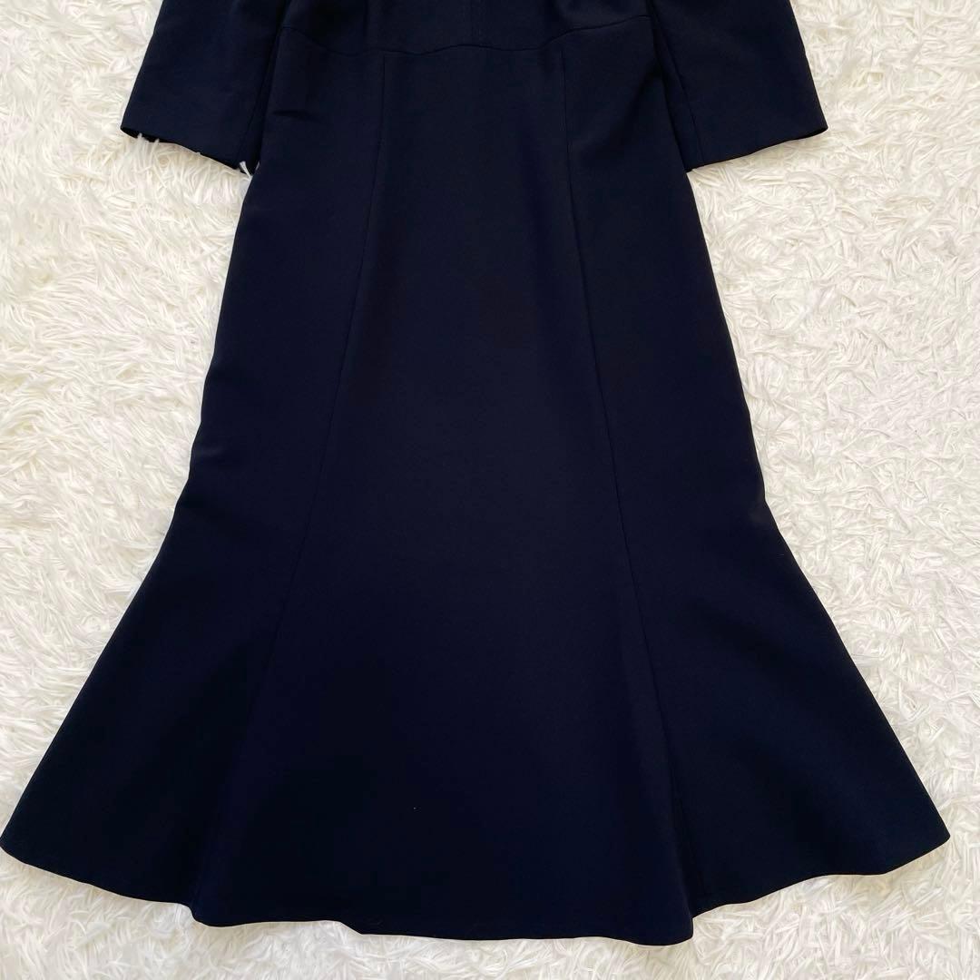 美品✨️セルフォード 襟付きワンピース ロングワンピース ネイビー 36
