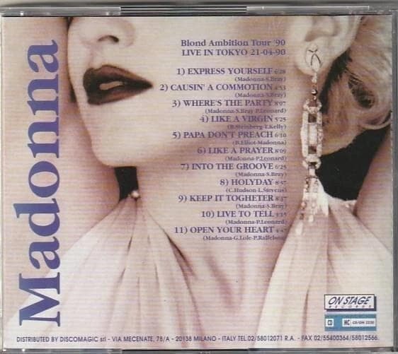 MADONNA　Blond Ambition Tour '90　限定盤 CD
