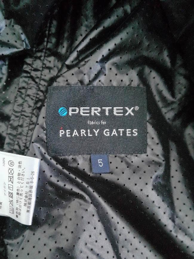 美品 パーリーゲイツ PERTEX 撥水 フルジップ ジャケット 5 ゴルフ 黒