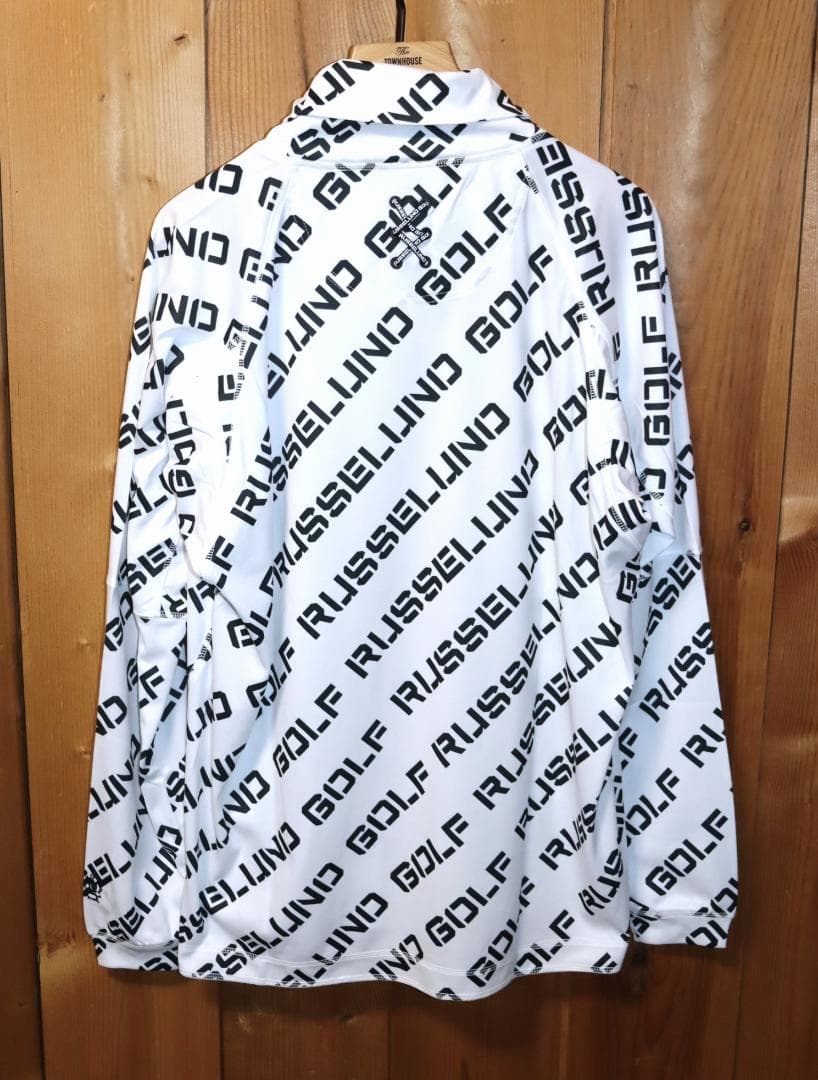 新品 ラッセルノ ゴルフ 総ロゴ タートルネック L/S シャツ (6/XL)Ⓗ