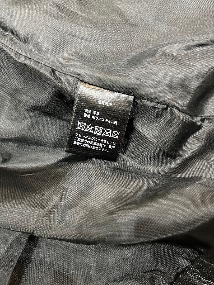 GUARANTEED 羊革Lサイズ　ダブルレザージャケット ブラック