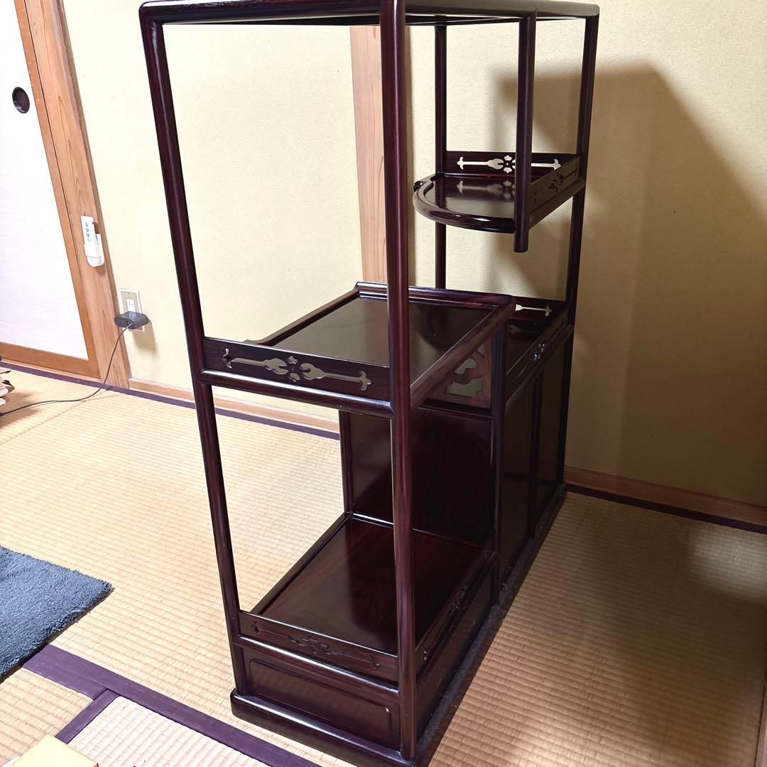 専用！【茶棚】美品！アンティーク唐木紫檀　茶道具 茶道 棚 置き台 三越逸品家具