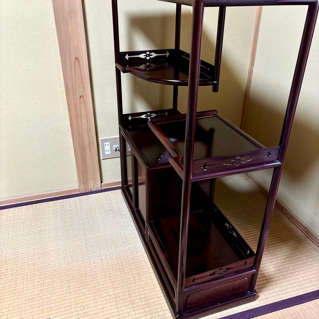 専用！【茶棚】美品！アンティーク唐木紫檀　茶道具 茶道 棚 置き台 三越逸品家具