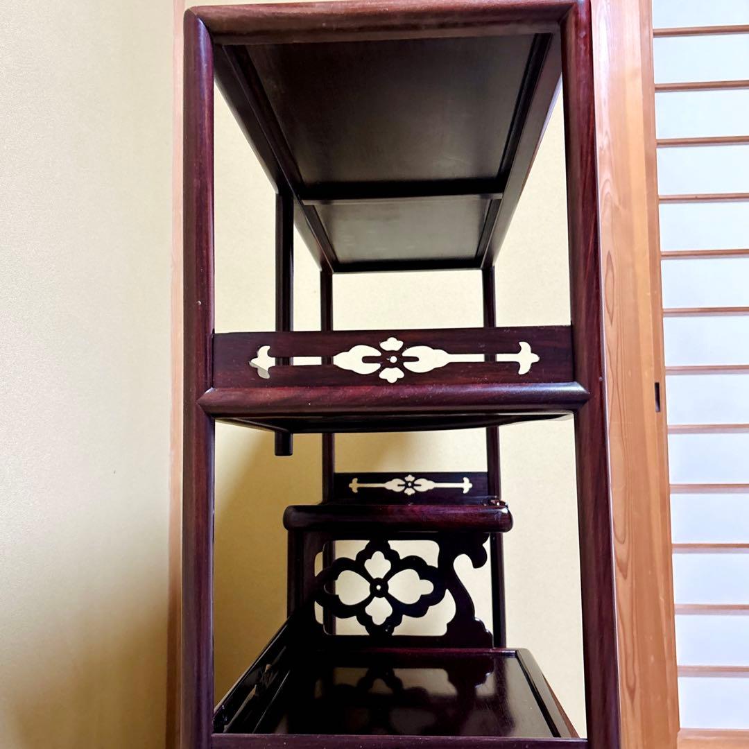 専用！【茶棚】美品！アンティーク唐木紫檀　茶道具 茶道 棚 置き台 三越逸品家具