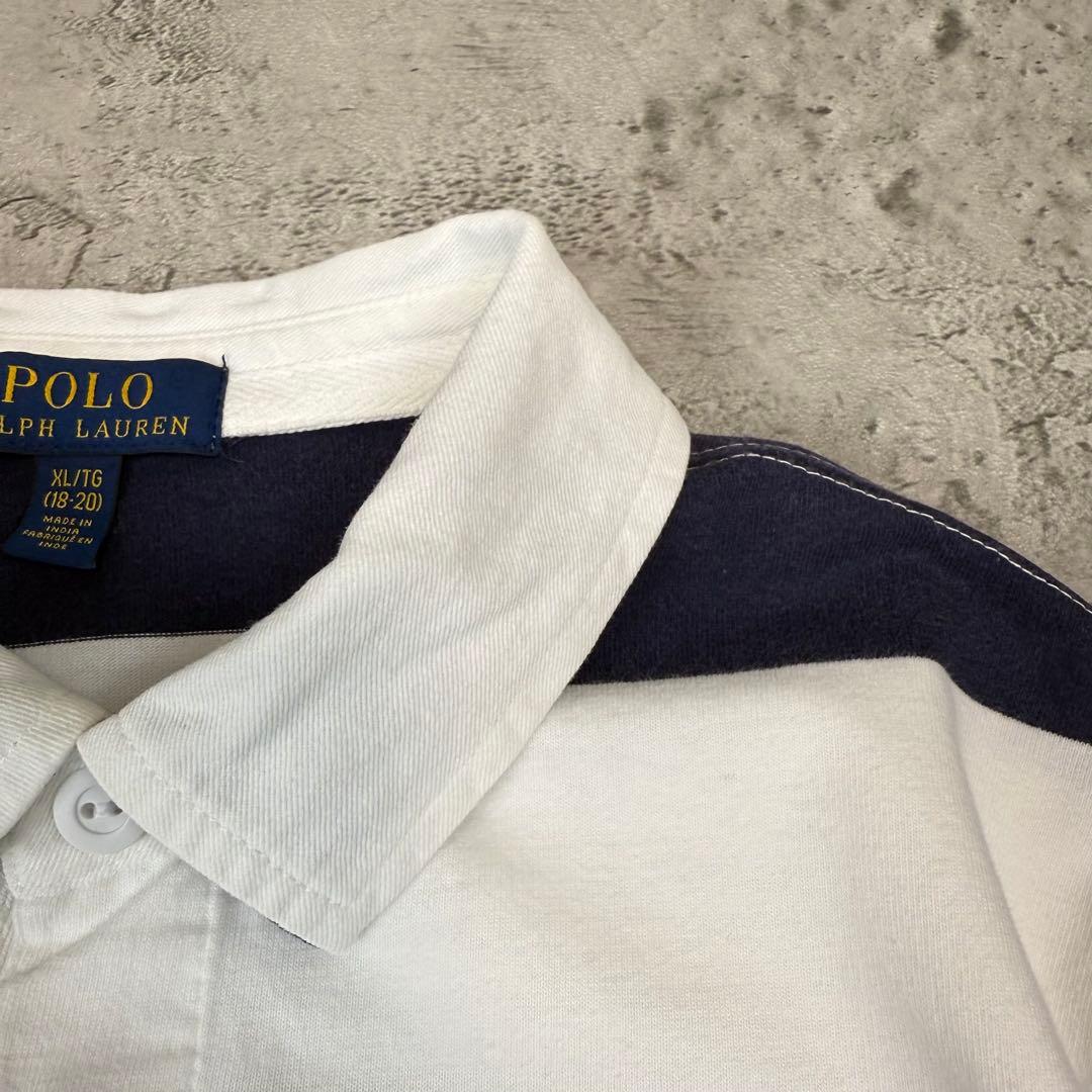 Ralph Lauren ラルフローレンポニー刺繍　太ボーダー　ラガーシャツ