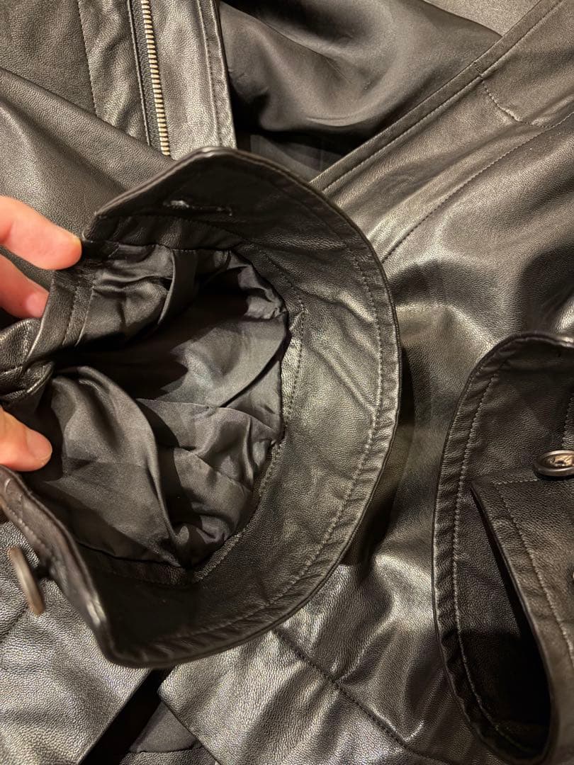 【stein】OVER SLEEVE FAKE LEATHER JACKET