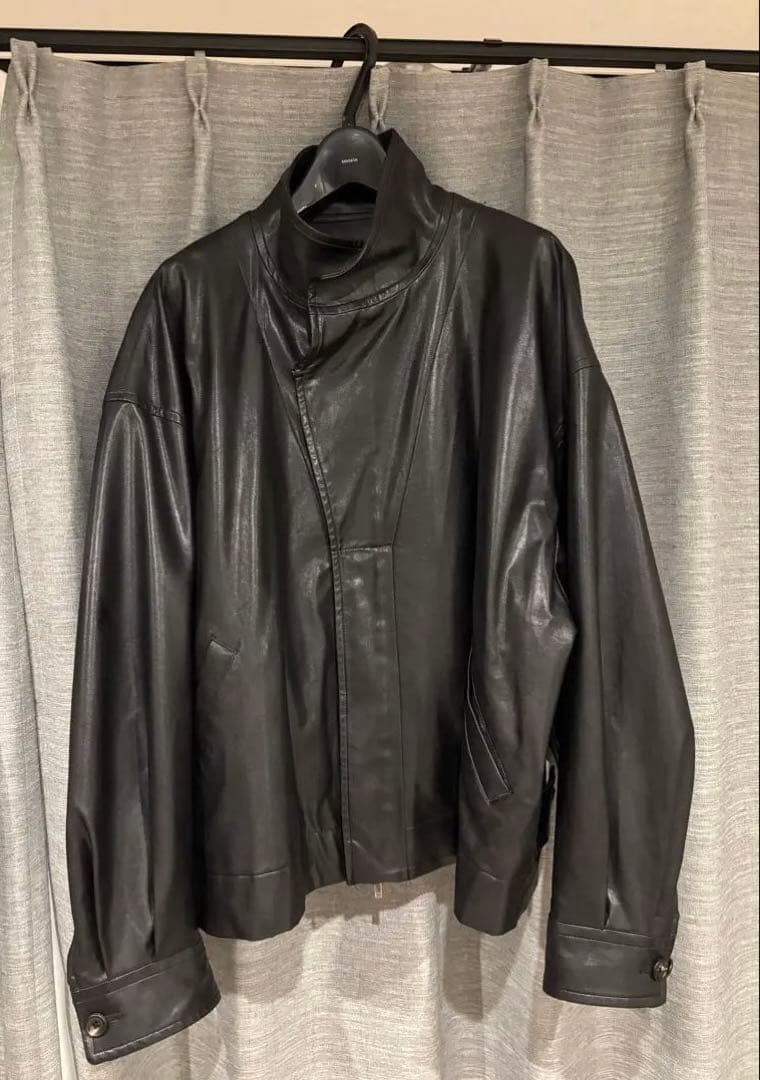 【stein】OVER SLEEVE FAKE LEATHER JACKET