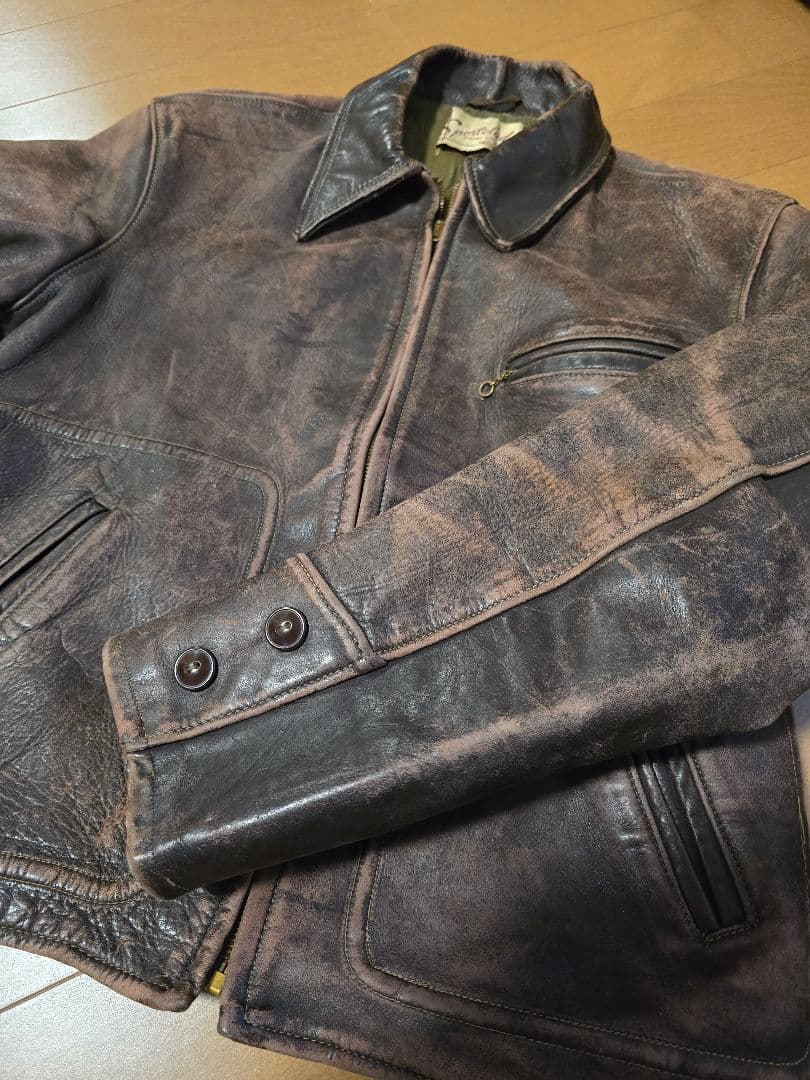 40s～50s.Sportclad .馬革 レザージャケット.茶.サイズM.