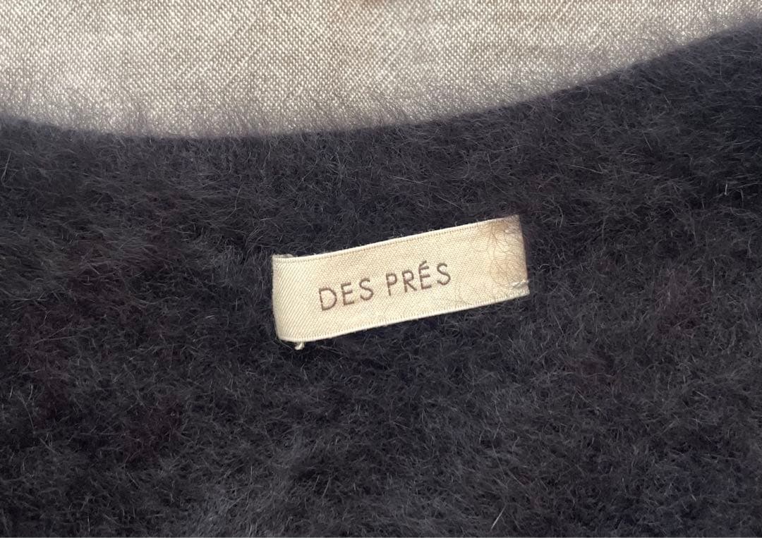 DES PRÉS フックス　カシミヤ　ベスト ネイビー