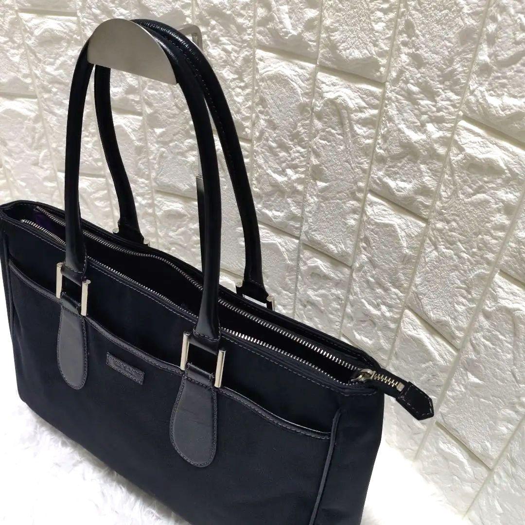 ポールスミス トートバッグ ブラック ナイロン×レザー ビジネス 通勤