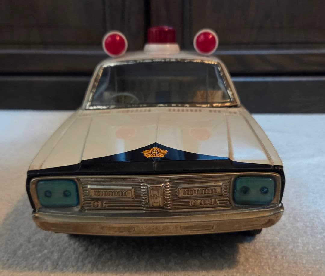 【年代物】【箱付】イチコー　グロリア　パトロールカー　ブリキ　車　ミニカー