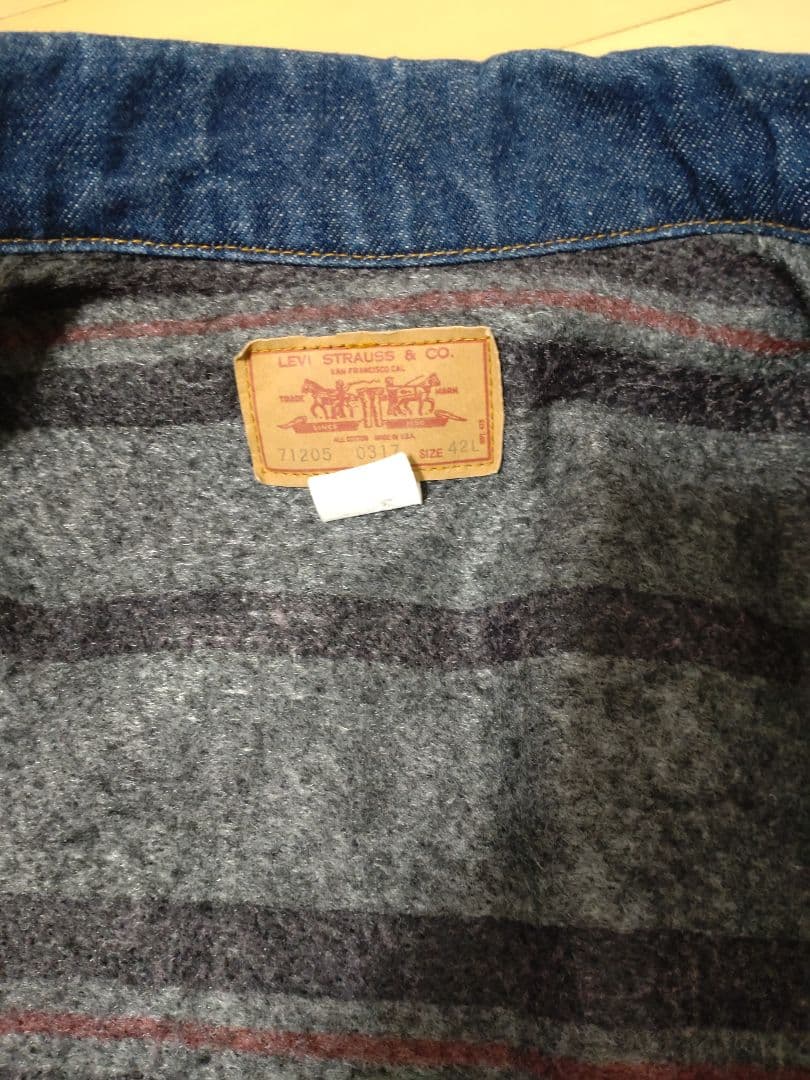 80's Levi's 71205 Rマーク ブランケット付き表記42L
