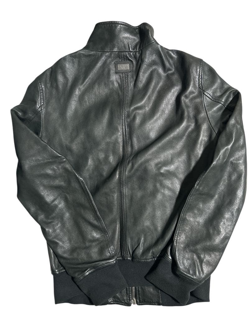 DOLCE&GABBANA 本革 ライダースジャケット ブラック 48 美品