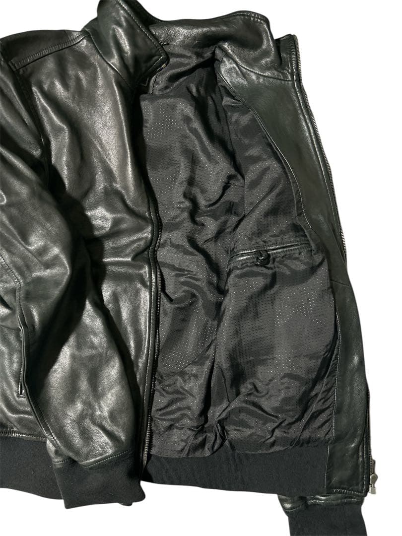 DOLCE&GABBANA 本革 ライダースジャケット ブラック 48 美品