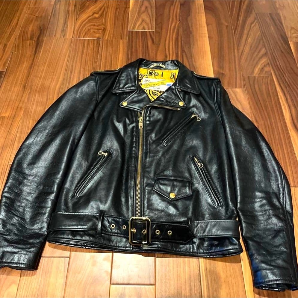 Schott ダブルライダース 38 ショット 24karats ワンスター 黒