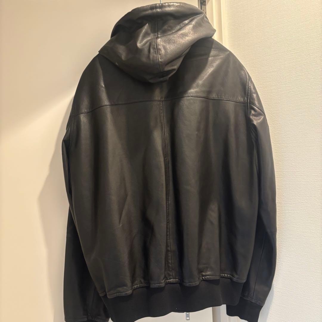 Maison Margiela八の字ライダース フード付きレザージャケット50