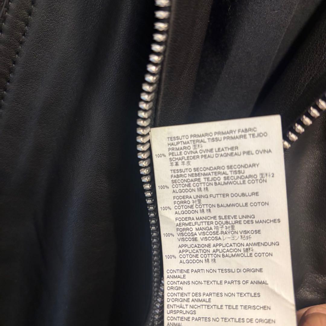 Maison Margiela八の字ライダース フード付きレザージャケット50