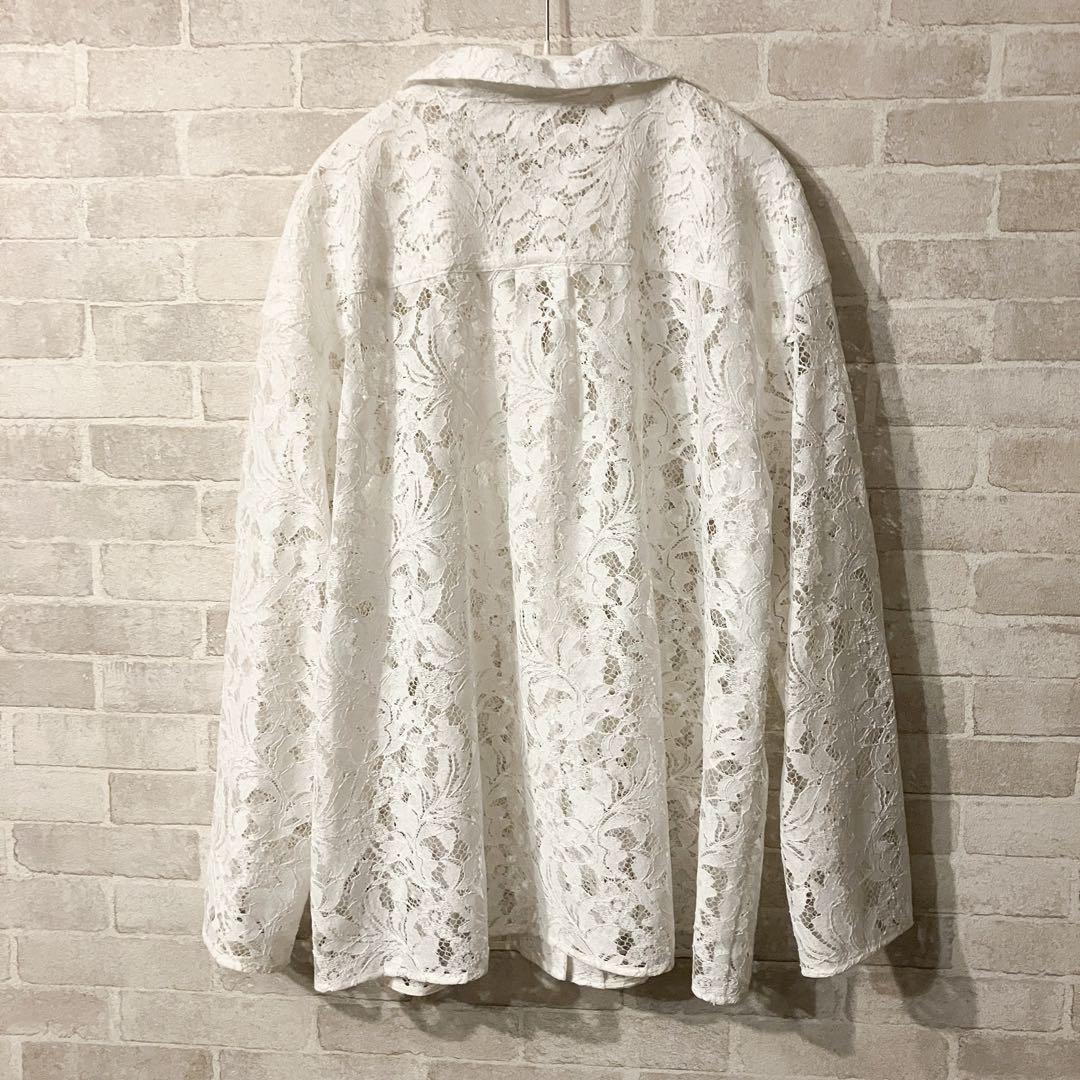 【未使用級】NOBLE 完売品✨25ssボタニカルレースオープンカラーシャツ