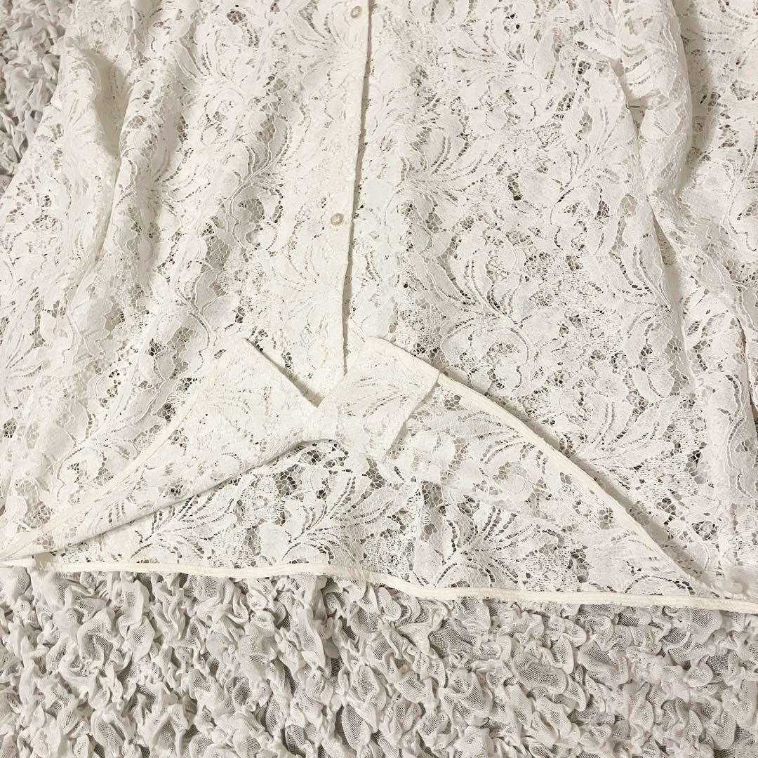 【未使用級】NOBLE 完売品✨25ssボタニカルレースオープンカラーシャツ