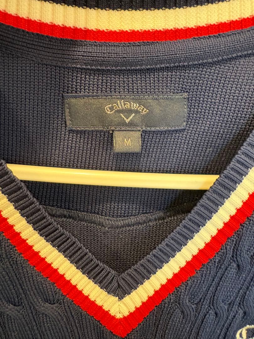 Callaway ネイビー Vネック ベスト M ゴルフウェア