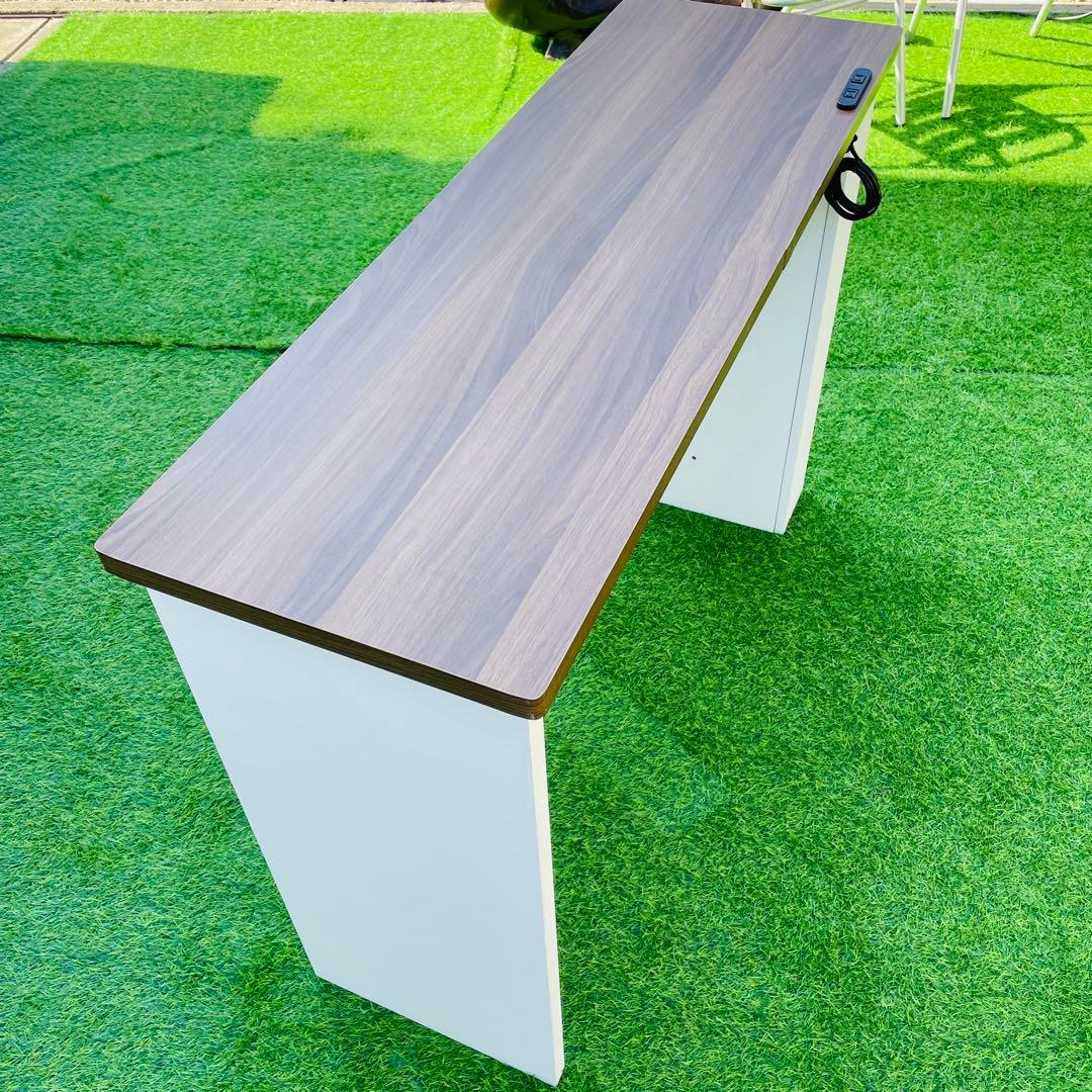 【コンセント付】デスク120cm 棚付き PC机