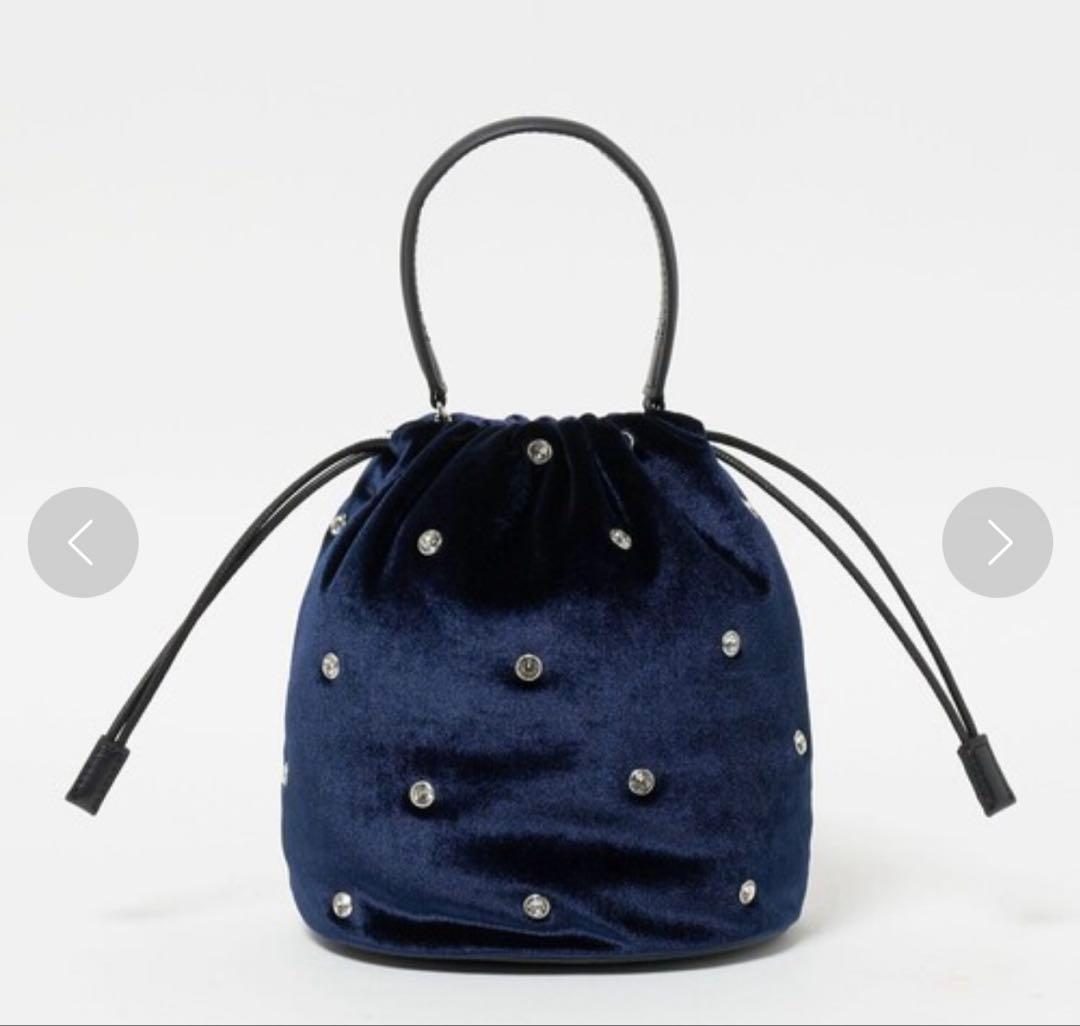 新品UNITED ARROWS ミックス　ビジューショルダーバッグ　ネイビー　鞄