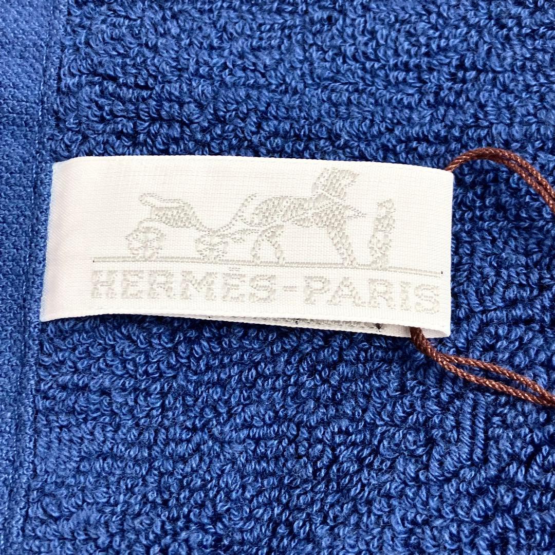 【未使用】エルメス　ステアーズ　カレ　タオルセット　付属付き　ロゴ　ブルー