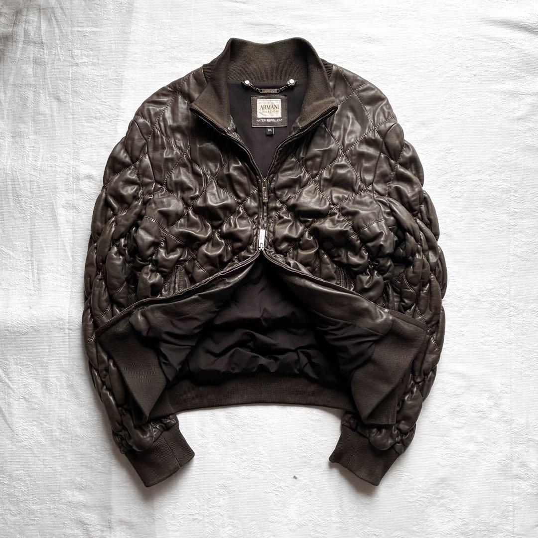 ジャケット・アウター archive 00s armani leather bomber jacket