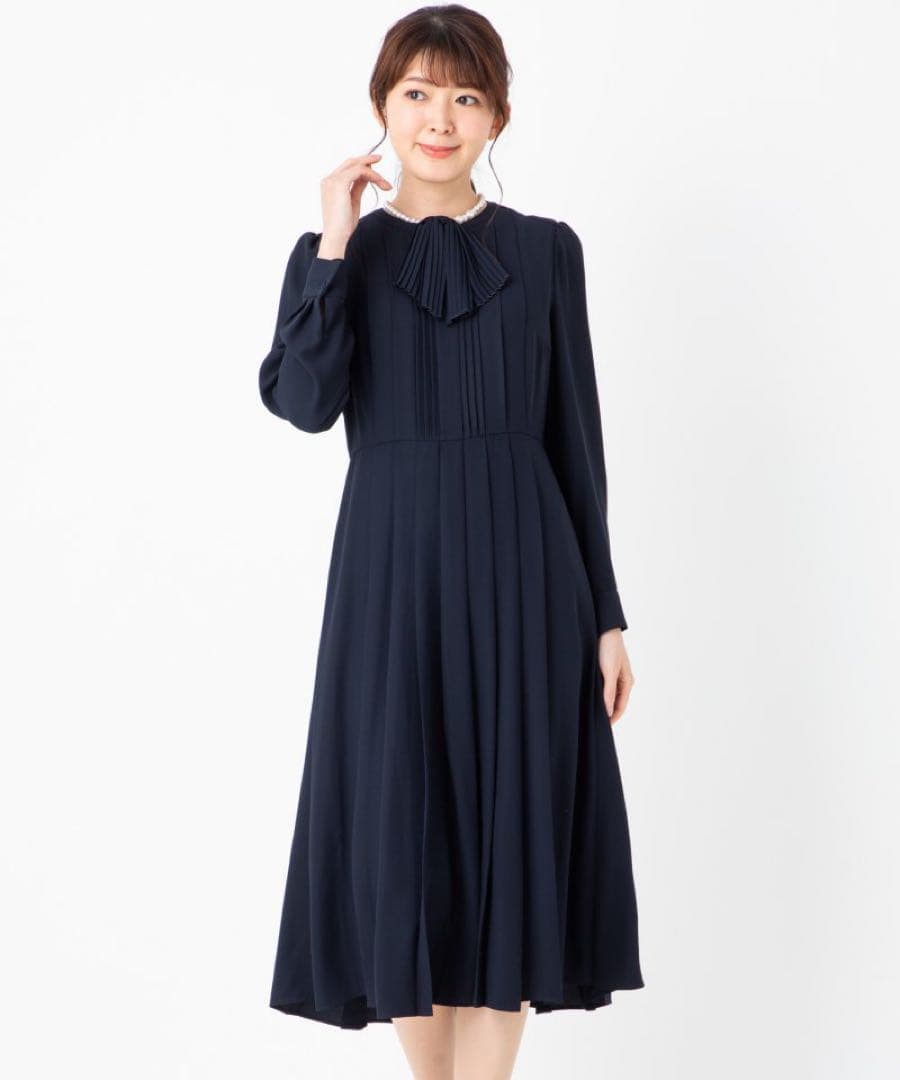 美品　CELFORD　セルフォード　タイ付き　プリーツ　ワンピース　サイズ34