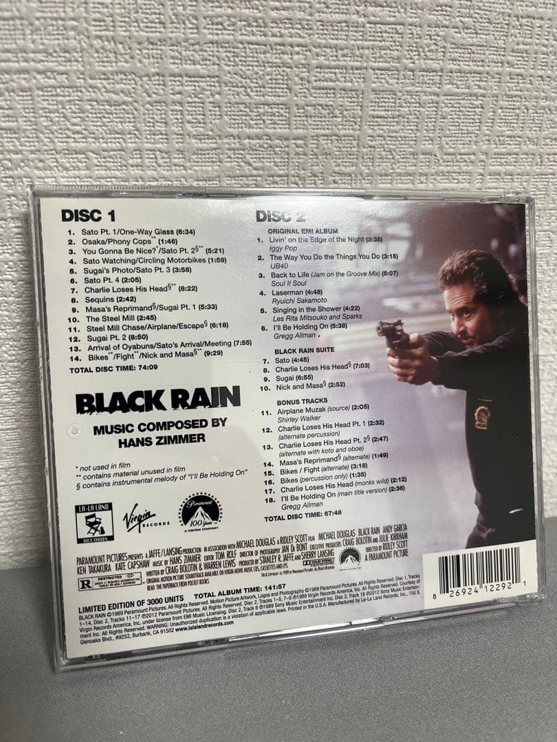 ブラック・レイン スコア　ハンス・ジマー　限定版 Hans Zimmer