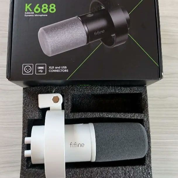 FIFINE K688 ダイナミックマイク 白