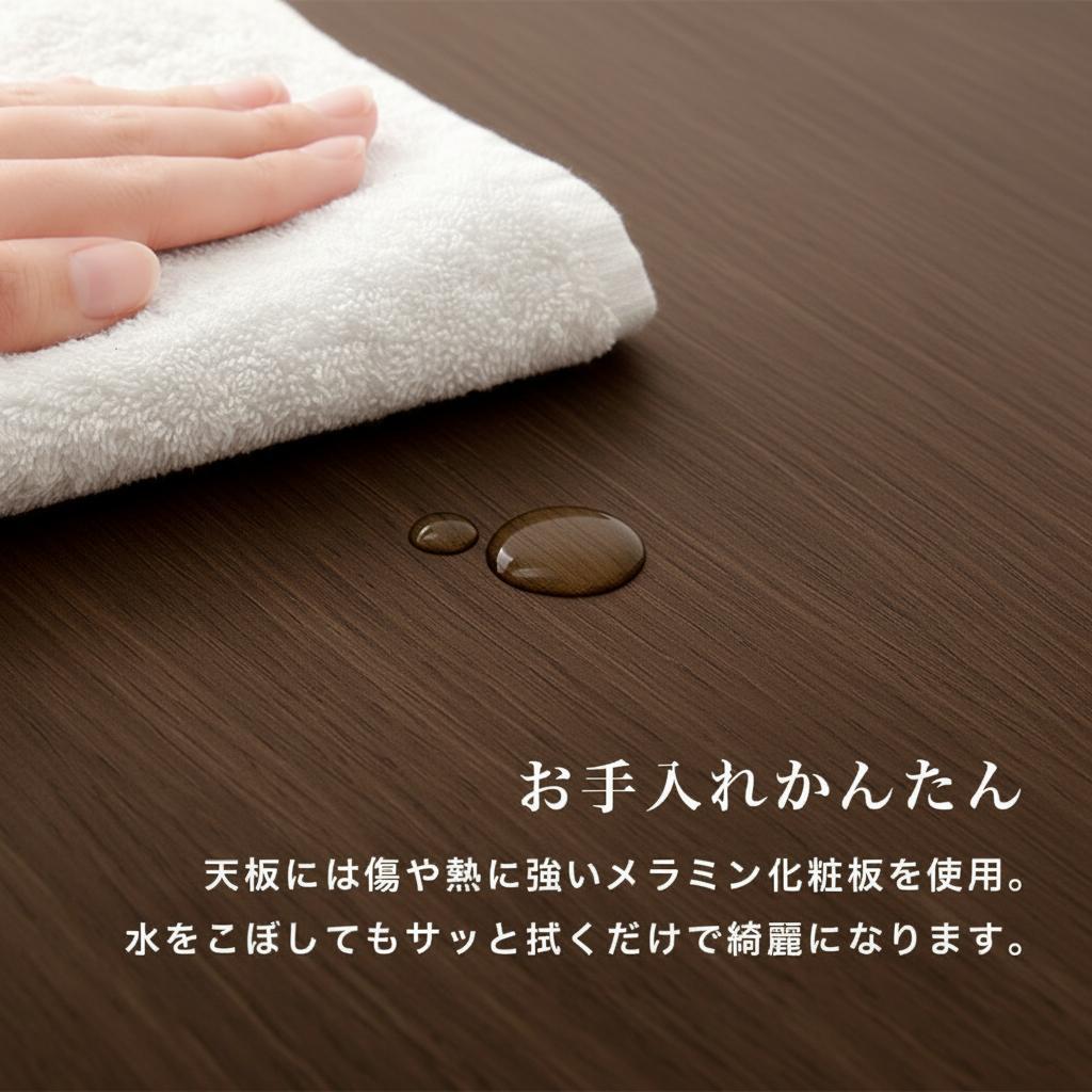 【訳あり新品特価】 木製 楕円形ローテーブル引き出し2杯付 北欧スタイル