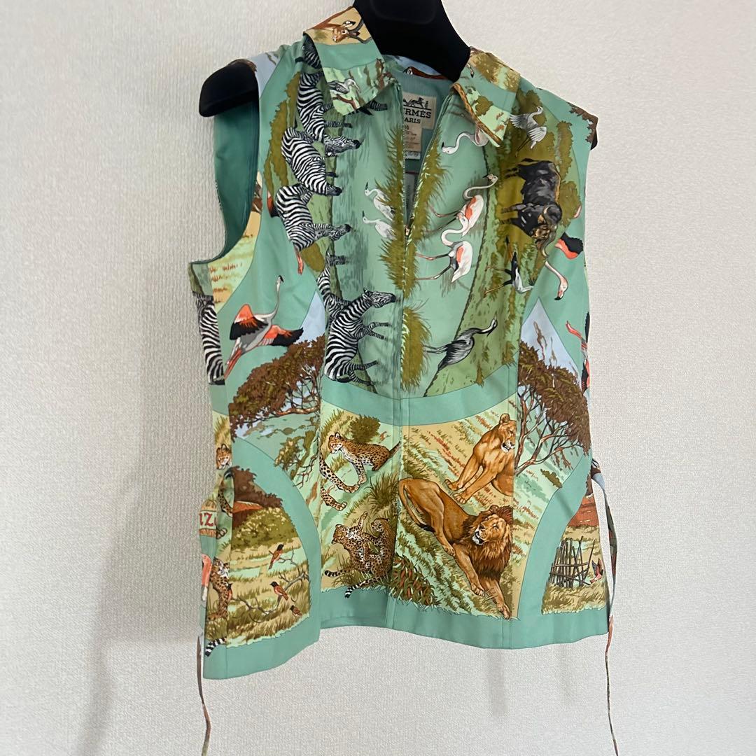 専用！新品 エルメス HERMES ジレ ベスト シルク100