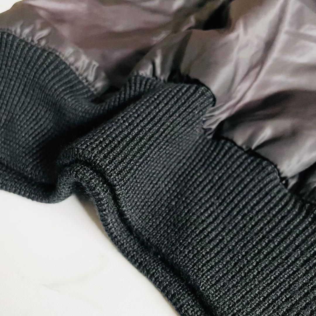 4350 【美品】パーリーゲイツ　中綿ジャケット ニット切替デザイン　M 黒