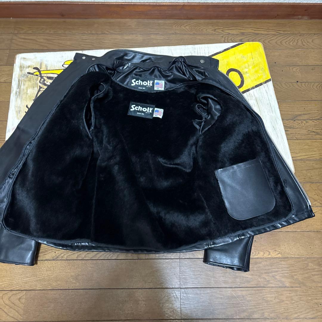 超美品‼️最新型schott641 42インチ　ライダースインナーボア付