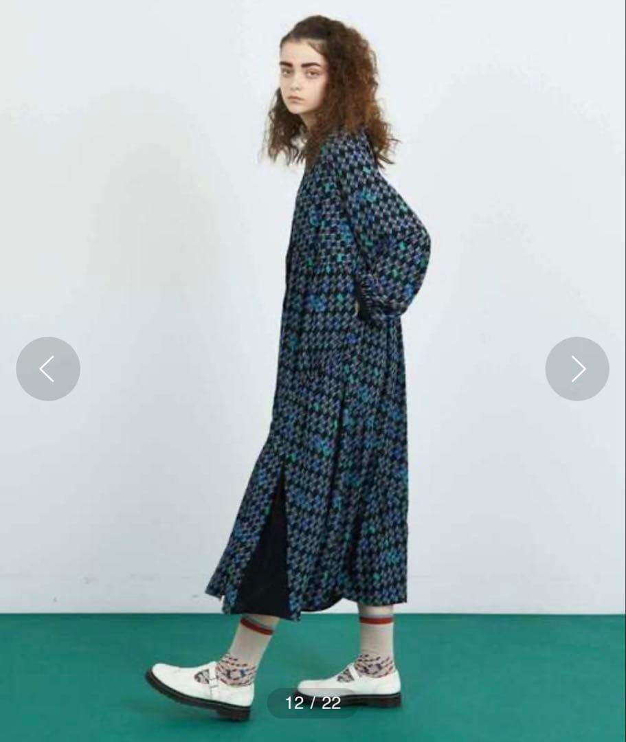 ◆美品◆4.2万◆フラボア◆ジオメトリーワンピース◆マキシ◆ゆったり◆ペチコート