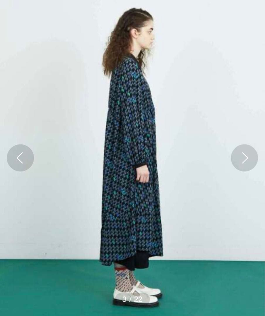 ◆美品◆4.2万◆フラボア◆ジオメトリーワンピース◆マキシ◆ゆったり◆ペチコート