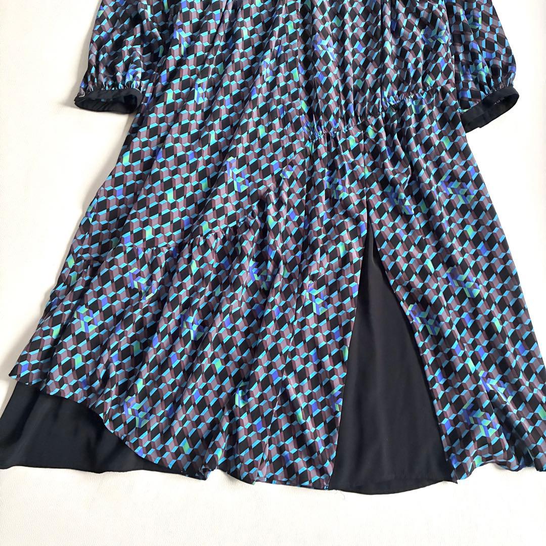 ◆美品◆4.2万◆フラボア◆ジオメトリーワンピース◆マキシ◆ゆったり◆ペチコート