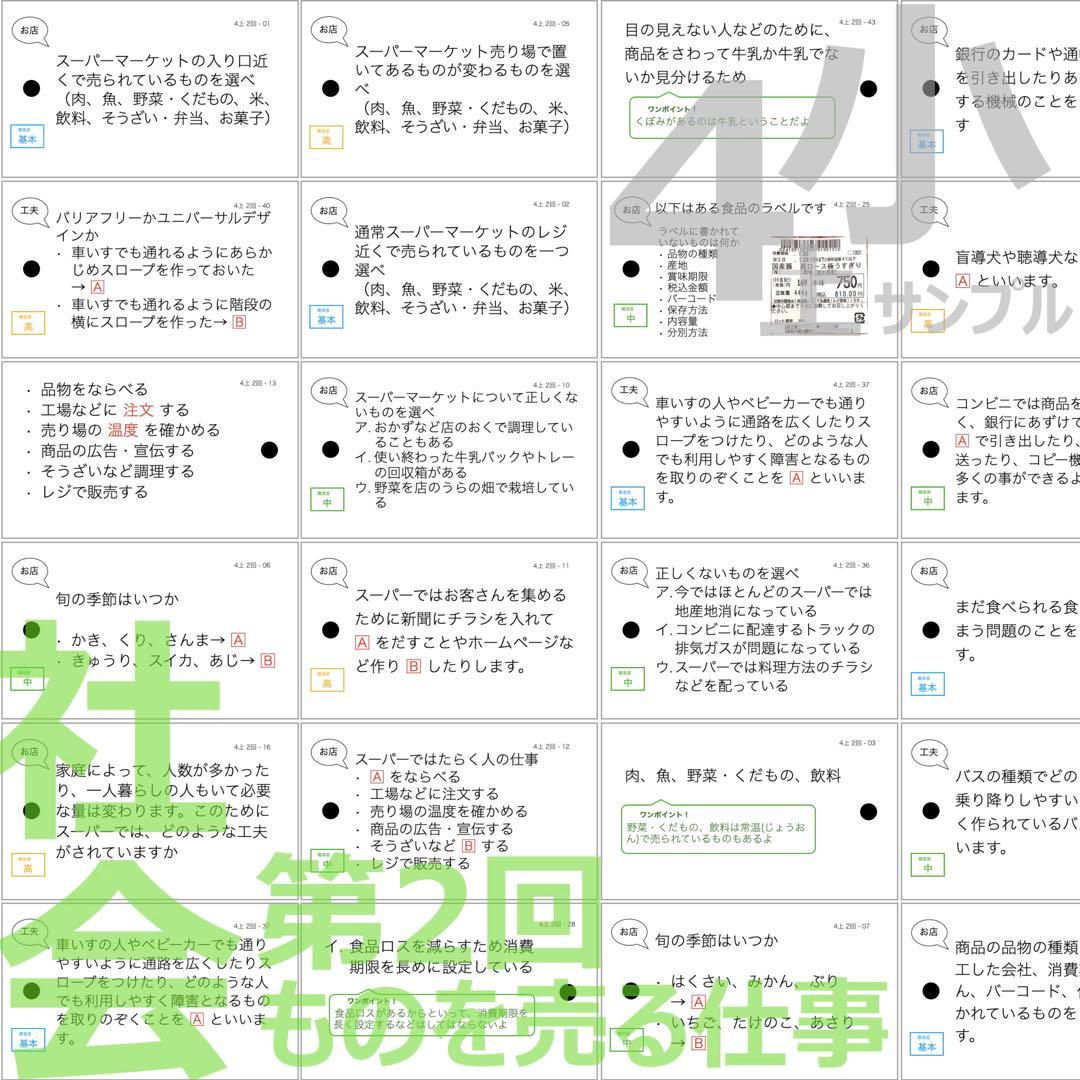 中学受験 暗記カード【4年上 社会 1-9回セット】組分けテスト 予習シリーズ