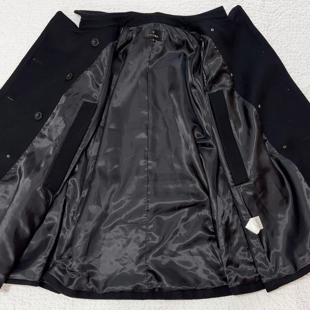 美品✨ LATOWA ラトワ ポンチョ コート ウール100% 黒 ケープ M
